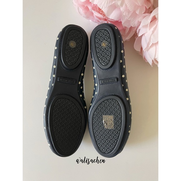 🌙 HP Tory Burch Minnie Travel Ballet Flats in Navy Dots - Picture 5 of 7